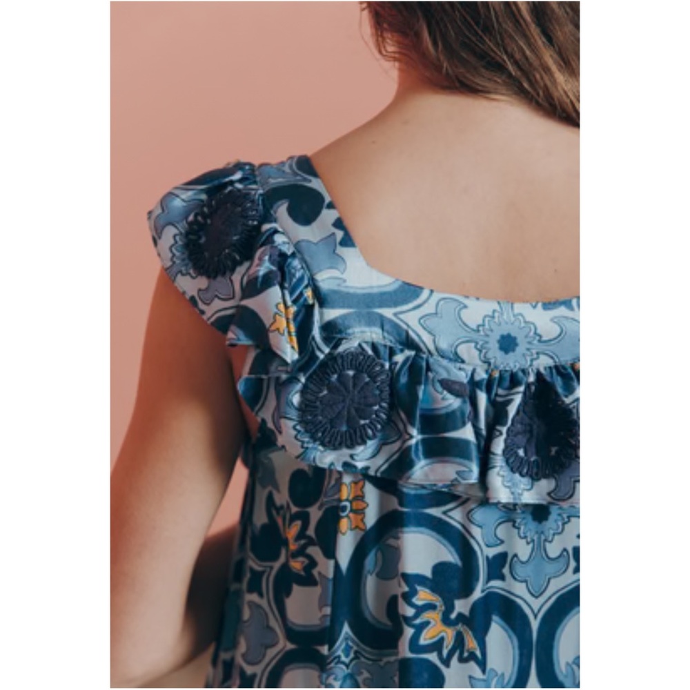 NEW Mi Golondrina Araceli Azules Azuelejos SPECIALTY LONG DRESS - Picture 6 of 16